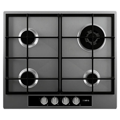 AEG HG65SM4449 Gas Hob, Stainless Steel